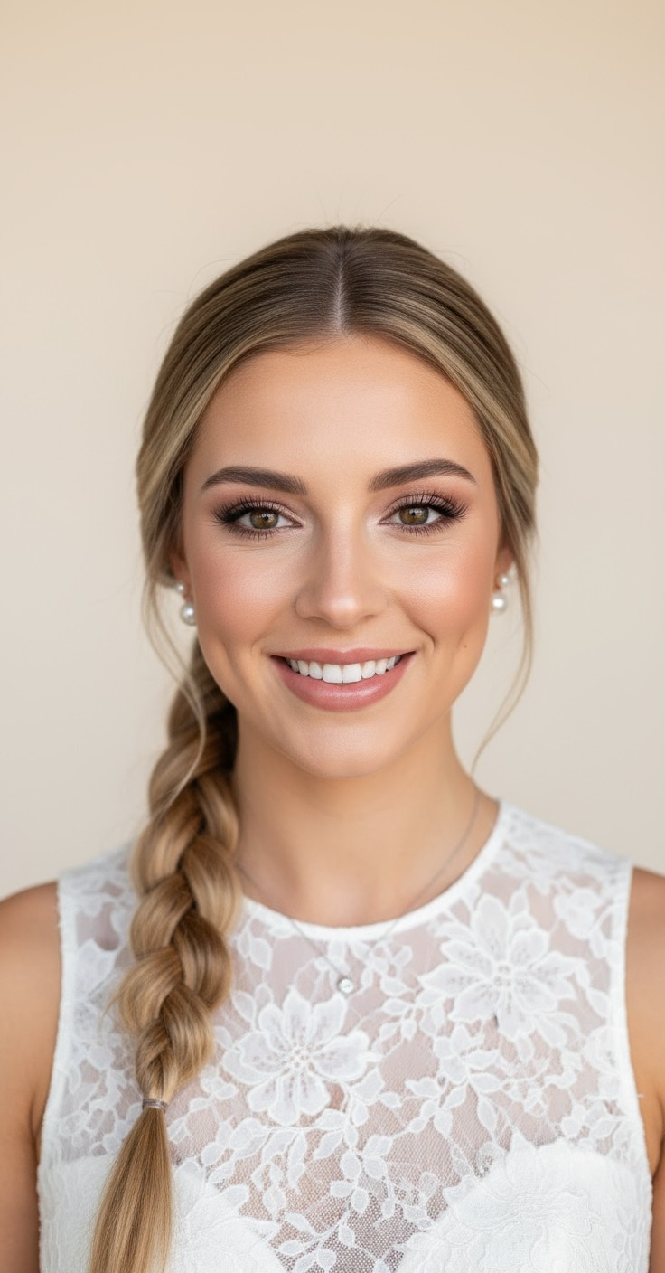 After Side Braid For Wedding